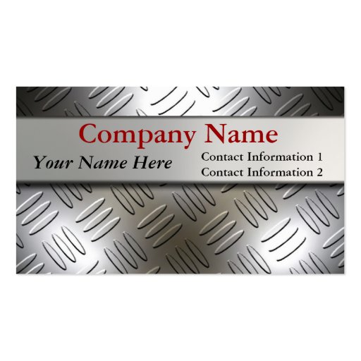 Diamond Plate Metal Look Business Cards (front side)