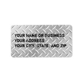 Diamond Plate Metal Pattern Address Label Sheet