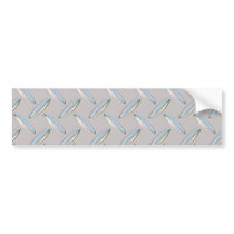 Diamond Plate Metallic Bumper Stickers