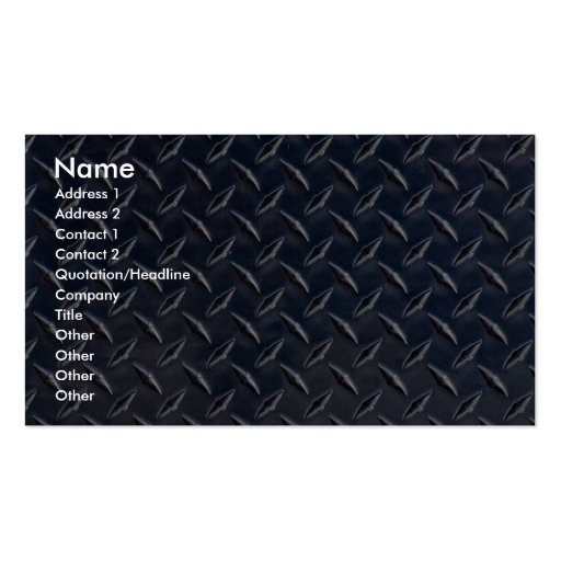 Diamond plate Photo Business Card Templates (front side)