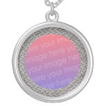 diamond plate photo frame necklaces