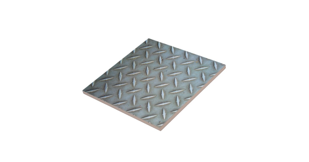 Diamond Plate Steel Ceramic Tile Zazzle
