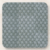 Diamond Plate Steel cork coasters