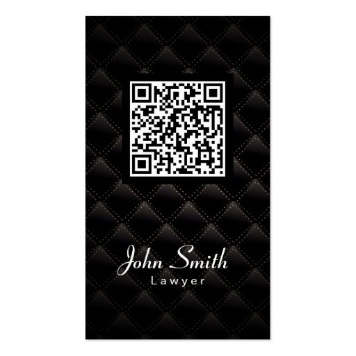 Diamond Quilt QR Code Lawyer Business Card (front side)