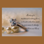 Diamond Ring and Pearls Wedding Charity Favor Card business cards