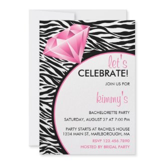 Diamond Ring Bling Bachelorette Party Invites