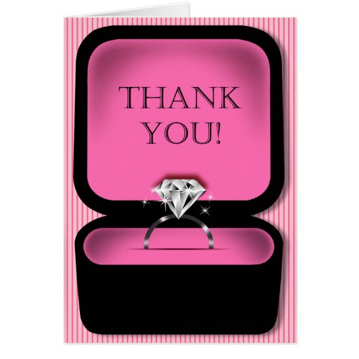 Diamond Ring Box Bling Thank You Pink Card Zazzle Diamond Ring Box Bling Thank You Pink Card Zazzle