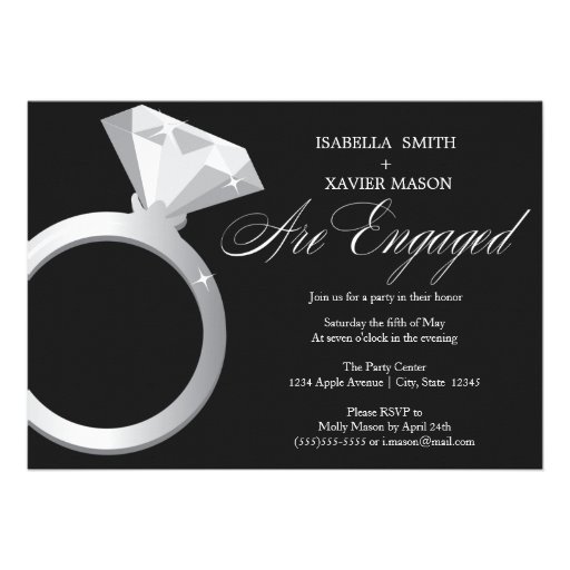 Diamond Ring Engagement Party Invite