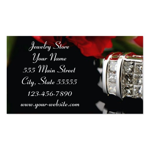 Diamond Ring Jewelry Store Business Card (back side)