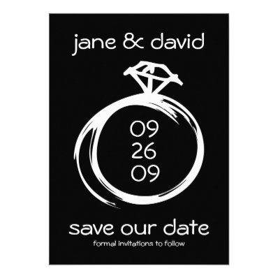 Diamond Ring Save The Date Announcements