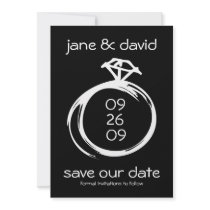 Diamond Ring Save The Date Announcements invitations by pinkinkart Diamond Ring Save The Date Announcements invitations