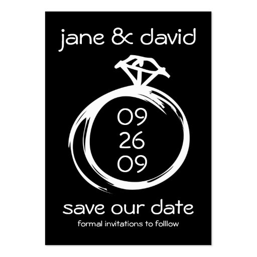 Diamond Ring Save The Date Business Cards