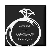Diamond Ring Save The Date Magnet