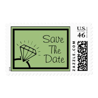 Diamond Ring Silhouette Save The Date (Sage Green) stamp