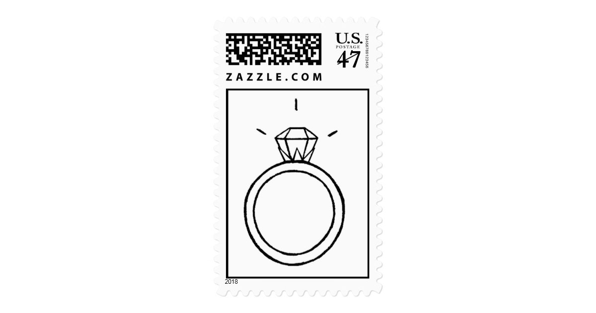 Diamond Ring stamps Zazzle