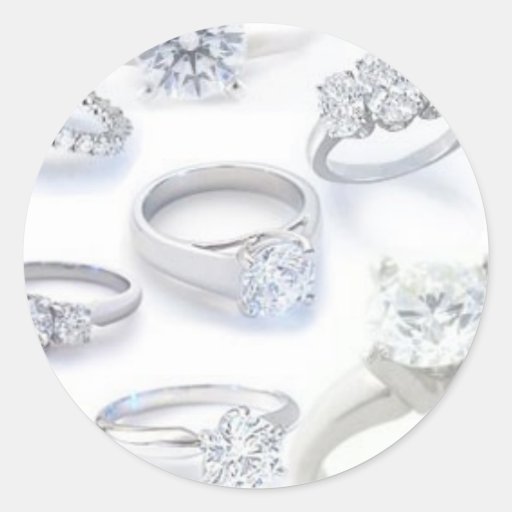 Diamond Rings Classic Round Sticker Zazzle