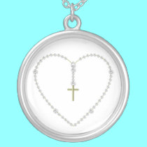"Diamond Rosary" Sterling Silver Necklace by Artists4God "Diamond Rosary" Sterling Silver Necklace