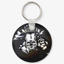 Diamond-Skull Keychain