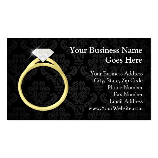 Diamond Solitaire Ring Business Card Templates (front side)