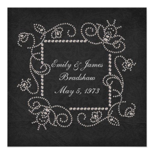 Diamond Studded Vow Renewal Personalized Announcement