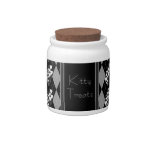 Diamond Swirling Hearts Argyle (Black And White) Candy Dish