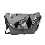 Diamond Swirling Hearts Argyle (Black And White) Commuter Bag
