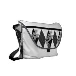 Diamond Swirling Hearts Argyle (Black And White) Commuter Bags