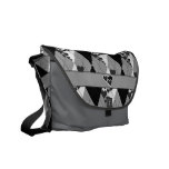 Diamond Swirling Hearts Argyle (Black And White) Commuter Bags