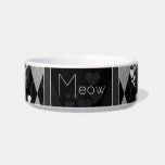 Diamond Swirling Hearts Argyle (Black And White) Cat Bowls