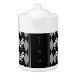 Diamond Swirling Hearts Argyle (Black And White)