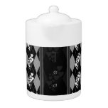 Diamond Swirling Hearts Argyle (Black And White)