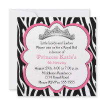 Diamond Tiara Birthday Party 5.25 Invitation