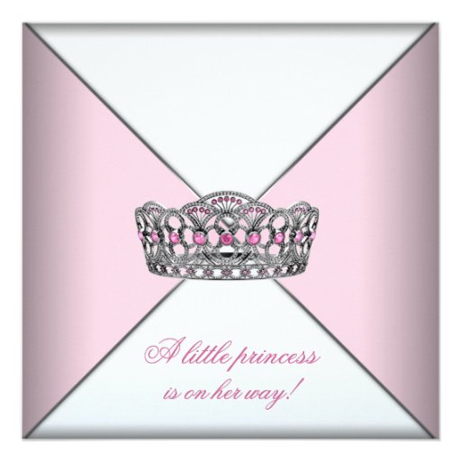 Diamond Tiara Pink Princess Baby Shower Invitation