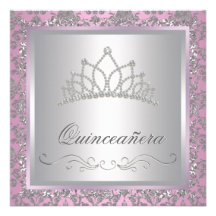 Diamond Tiara Pink Princess Party Invites