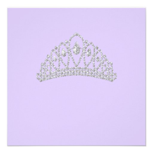 Diamond Tiara Purple Zebra Princess Baby Shower Invite