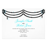 Diamond Valance in Black and Aqua Invitation