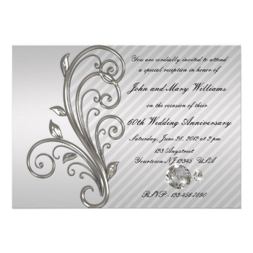Diamond Wedding Anniversary Invitation