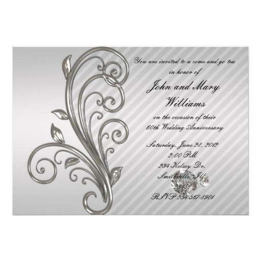 Diamond Wedding Anniversary Invitation