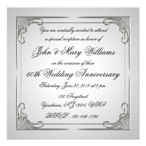 Diamond Wedding Anniversary Invitation