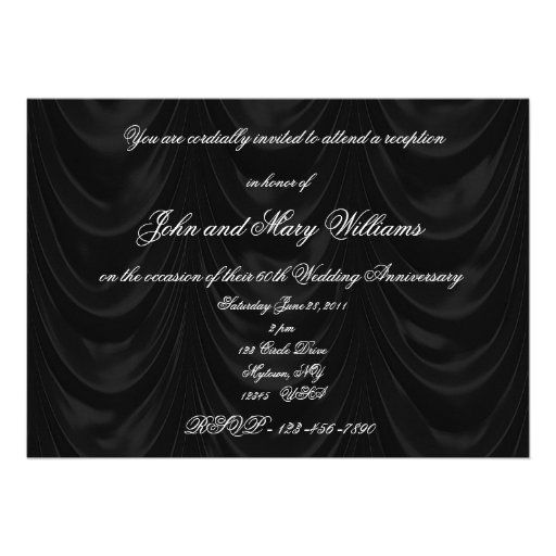 Diamond Wedding Anniversary Invitation Card