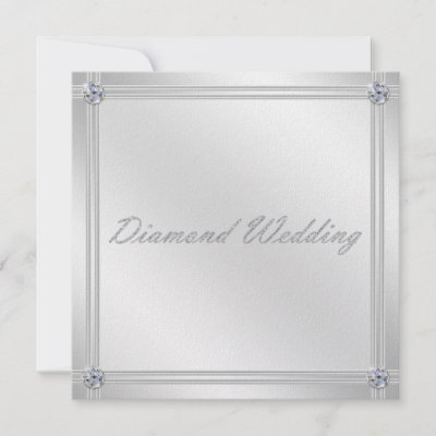 Diamond Wedding Anniversary Invitation in Silver