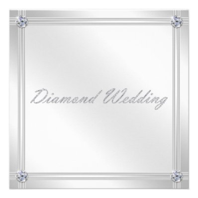 Diamond Wedding Anniversary Invitation in Silver