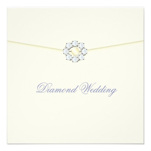 Diamond Wedding Anniversary with Diamond Broach Personalized Invite