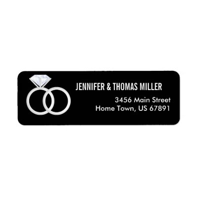 Diamond Wedding Bands (Black) Custom Return Address Label