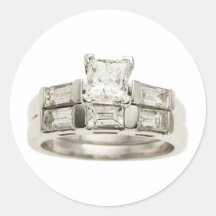 Diamond Wedding Engagement Ring Hint Hint Round Stickers