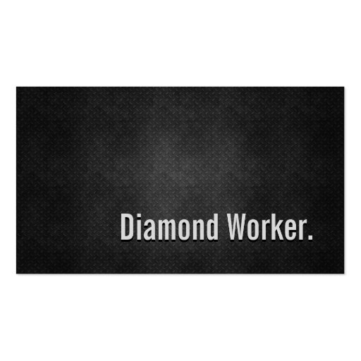 Diamond Worker Cool Black Metal Simplicity Business Card Templates (front side)