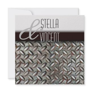 Diamondplate Industrial Wedding Invitation