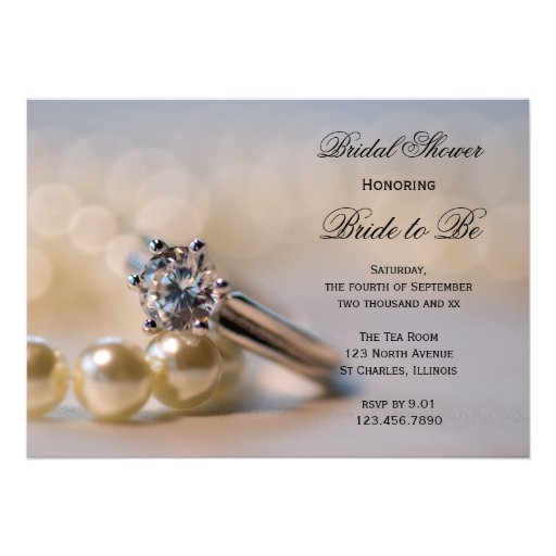 Diamonds and Pearls Bridal Shower Invitation from Zazzle