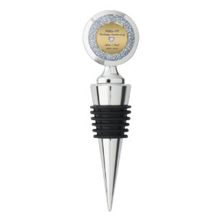 Diamonds & Gold 50th Wedding Anniversary Wine Stopper