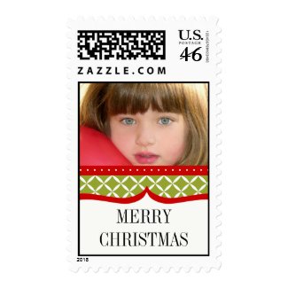 Diamonds in Circles Photo Christmas Postage stamp